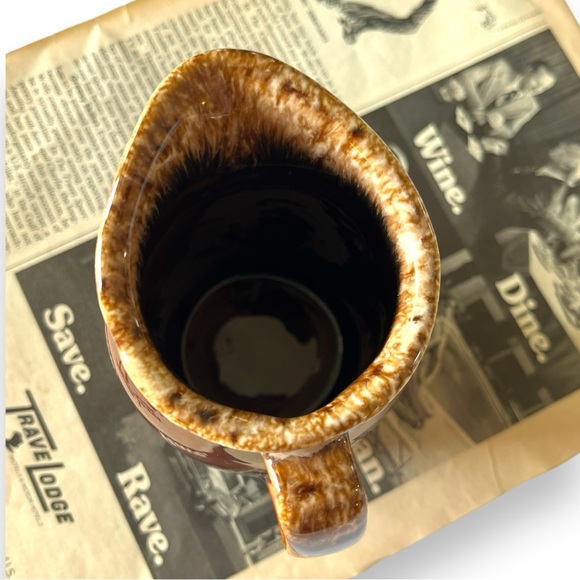VTG Hull Pottery Brown Drip Creamer Pitcher | House N Garden, Mirror Brown - Picture 5 of 8
